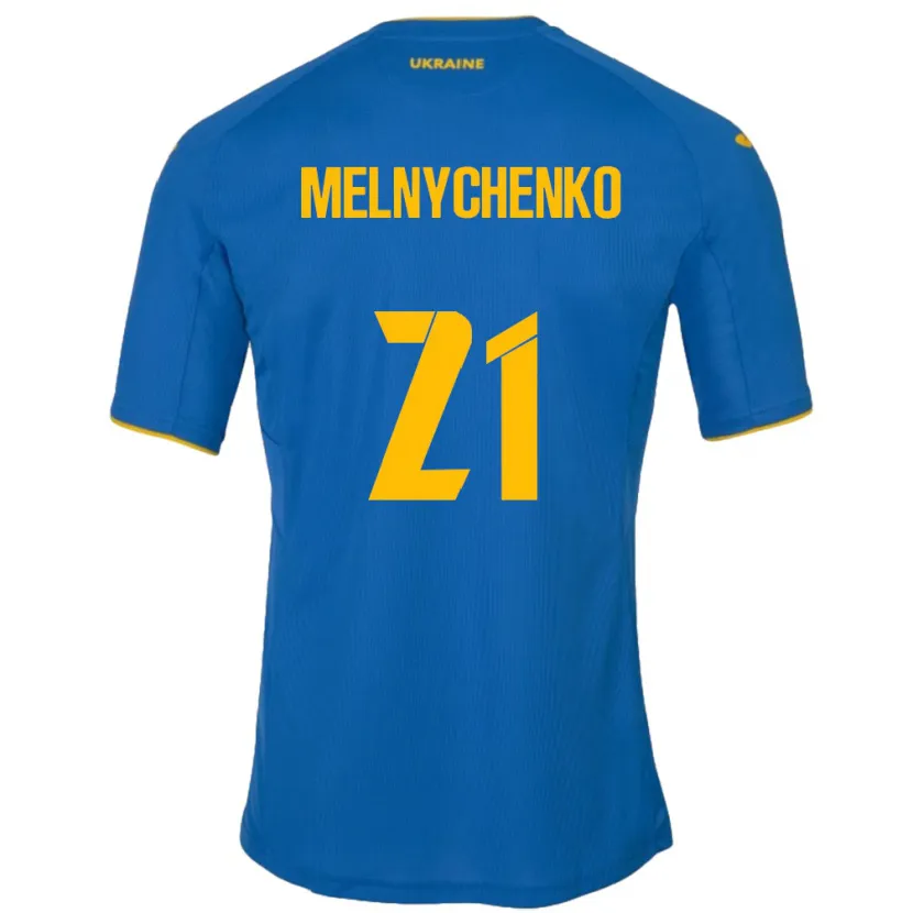 Danxen Dzieci Ukraina Maksym Melnychenko #21 Niebieski Wyjazdowa Koszulka 24-26 Koszulki Klubowe