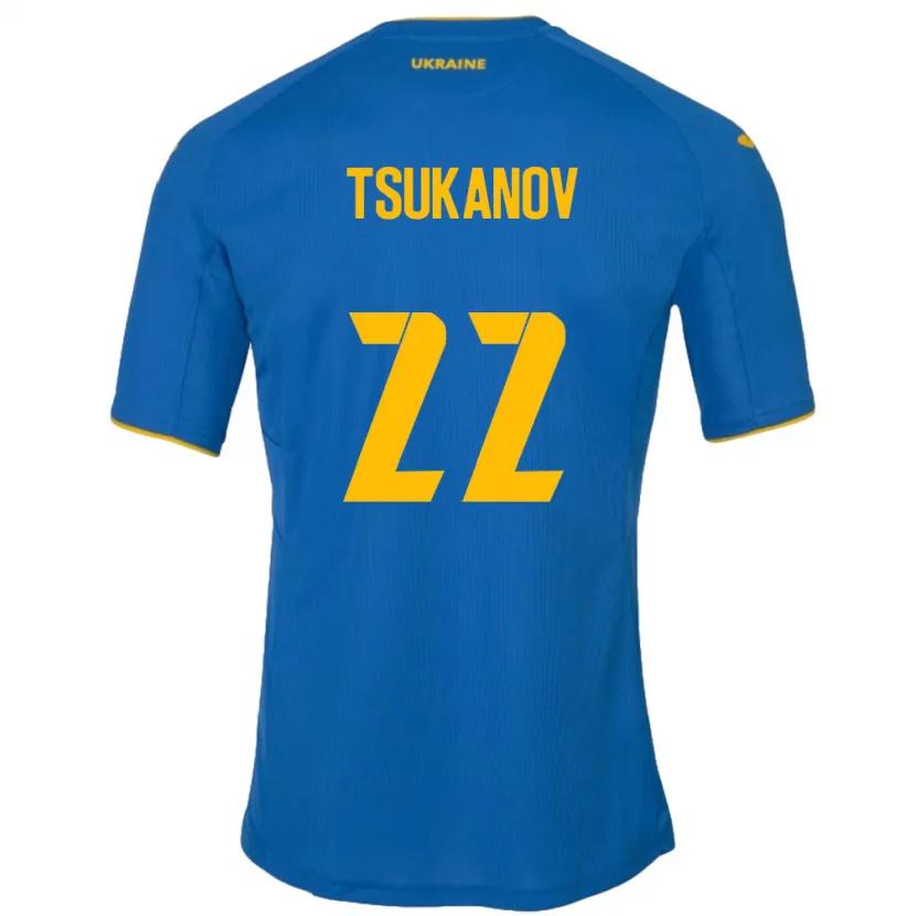 Danxen Dzieci Ukraina Viktor Tsukanov #22 Niebieski Wyjazdowa Koszulka 24-26 Koszulki Klubowe