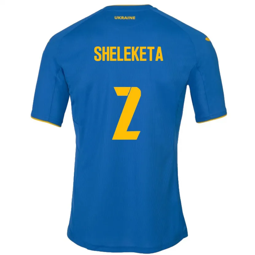 Danxen Dzieci Ukraina Mykyta Sheleketa #2 Niebieski Wyjazdowa Koszulka 24-26 Koszulki Klubowe