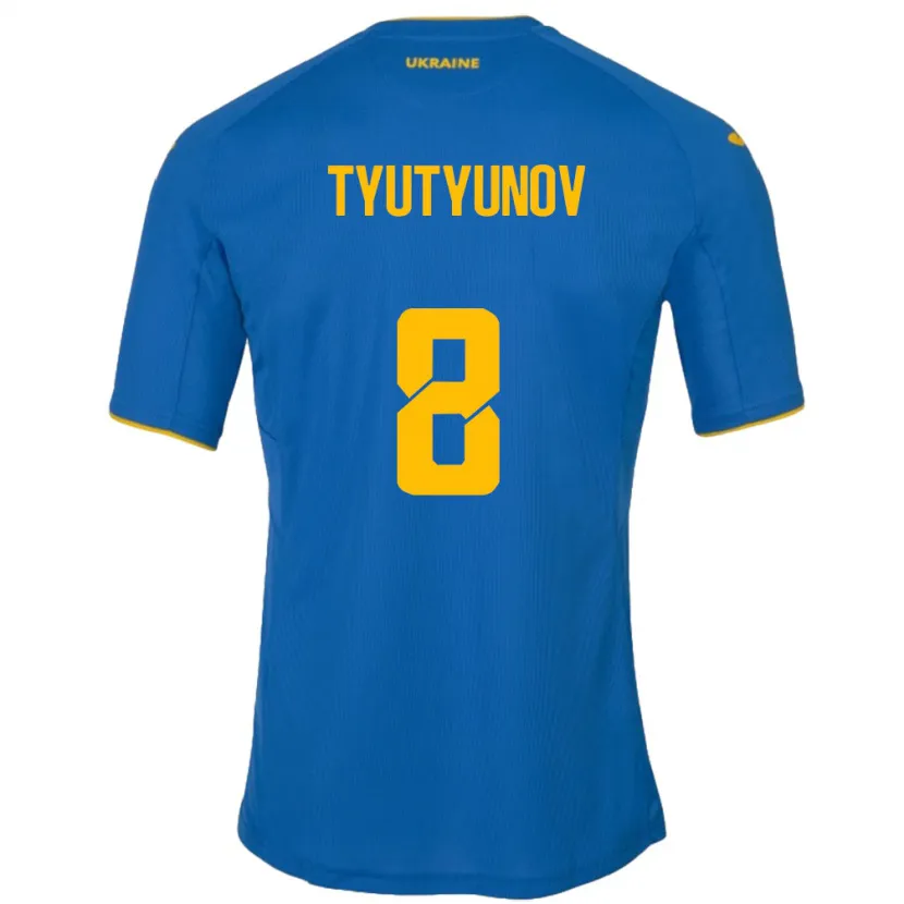 Danxen Dzieci Ukraina Vladyslav Tyutyunov #8 Niebieski Wyjazdowa Koszulka 24-26 Koszulki Klubowe