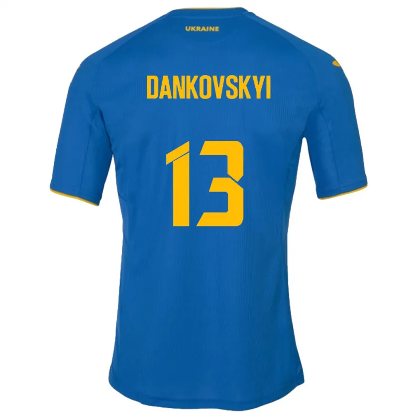 Danxen Dzieci Ukraina Yegor Dankovskyi #13 Niebieski Wyjazdowa Koszulka 24-26 Koszulki Klubowe