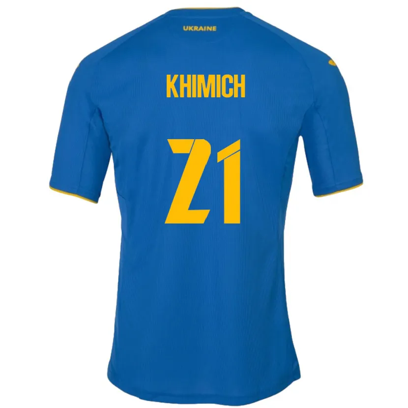 Danxen Dzieci Ukraina Tamila Khimich #21 Niebieski Wyjazdowa Koszulka 24-26 Koszulki Klubowe
