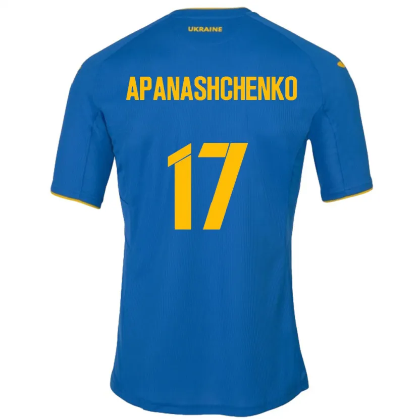 Danxen Dzieci Ukraina Daryna Apanashchenko #17 Niebieski Wyjazdowa Koszulka 24-26 Koszulki Klubowe