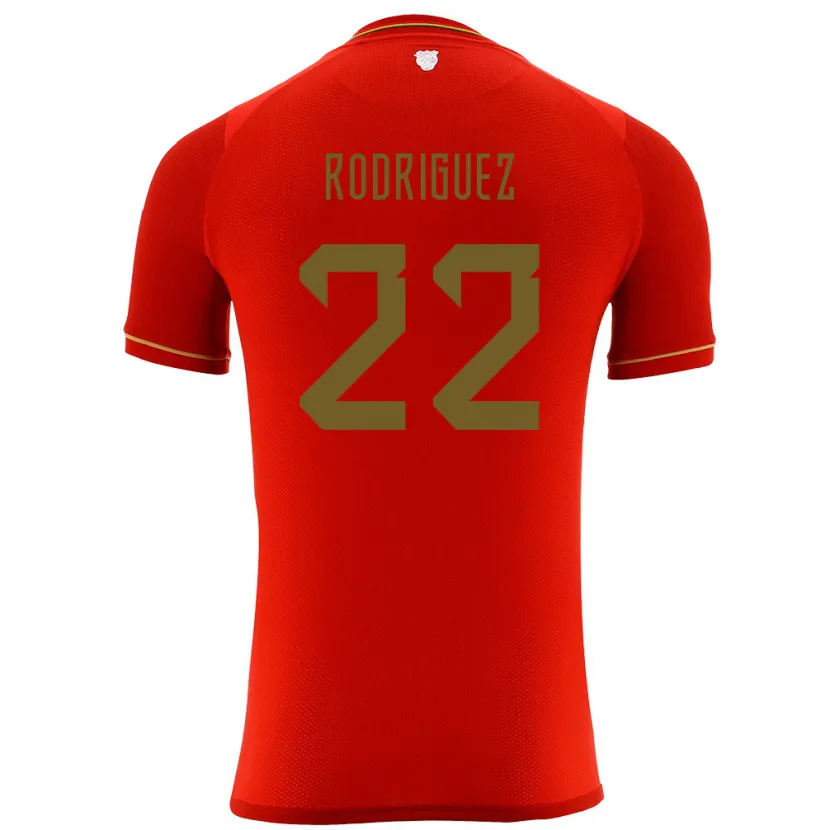 Danxen Dzieci Boliwia Carlitos Rodriguez #22 Czerwony Wyjazdowa Koszulka 24-26 Koszulki Klubowe