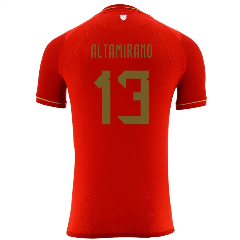 Danxen Dzieci Boliwia Sebastian Altamirano #13 Czerwony Wyjazdowa Koszulka 24-26 Koszulki Klubowe