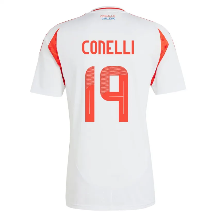 Danxen Dzieci Chile Vicente Conelli #19 Biały Wyjazdowa Koszulka 24-26 Koszulki Klubowe