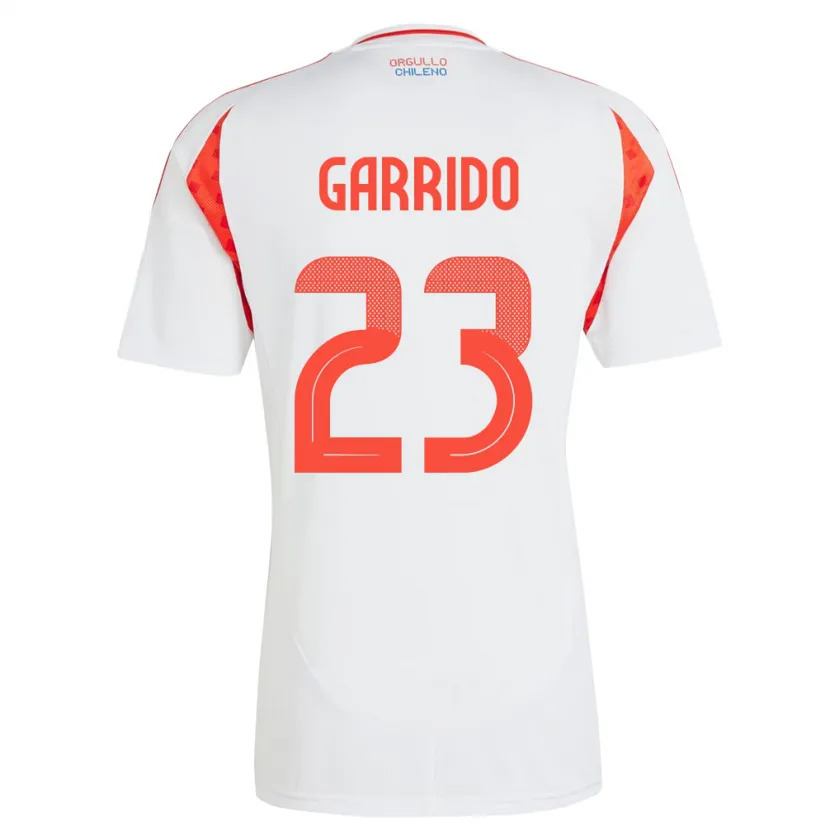 Danxen Dzieci Chile Pedro Garrido #23 Biały Wyjazdowa Koszulka 24-26 Koszulki Klubowe