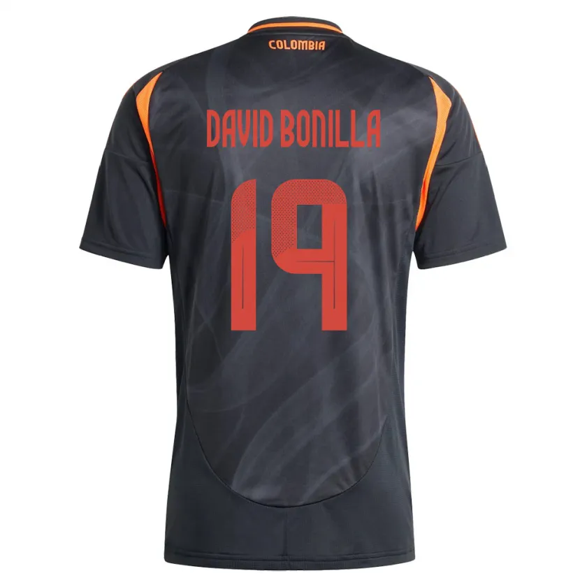 Danxen Dzieci Kolumbia Juan David Bonilla #19 Czarny Wyjazdowa Koszulka 24-26 Koszulki Klubowe