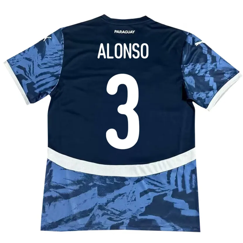 Danxen Dzieci Paragwaj Lorena Alonso #3 Niebieski Wyjazdowa Koszulka 24-26 Koszulki Klubowe