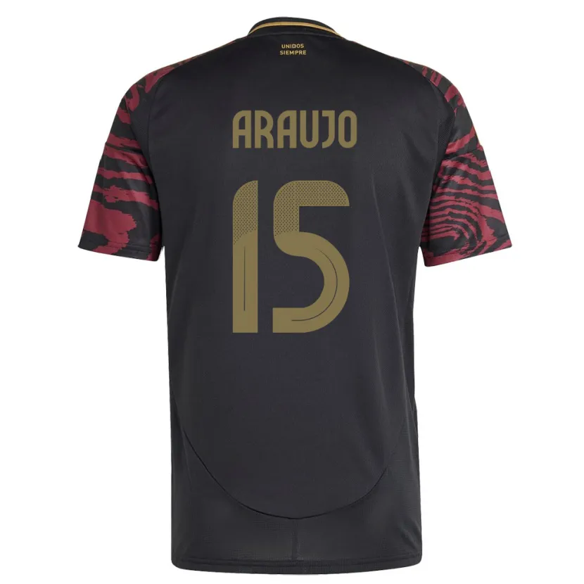 Danxen Dzieci Peru Miguel Araujo #15 Czarny Wyjazdowa Koszulka 24-26 Koszulki Klubowe
