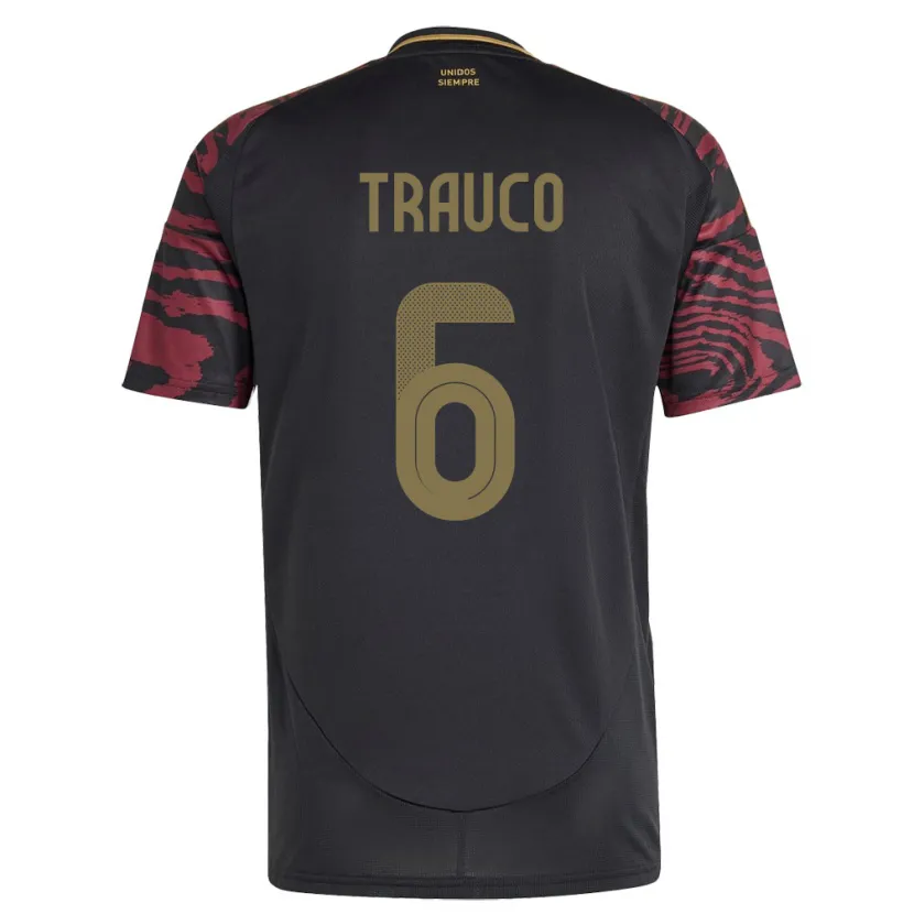 Danxen Dzieci Peru Miguel Trauco #6 Czarny Wyjazdowa Koszulka 24-26 Koszulki Klubowe