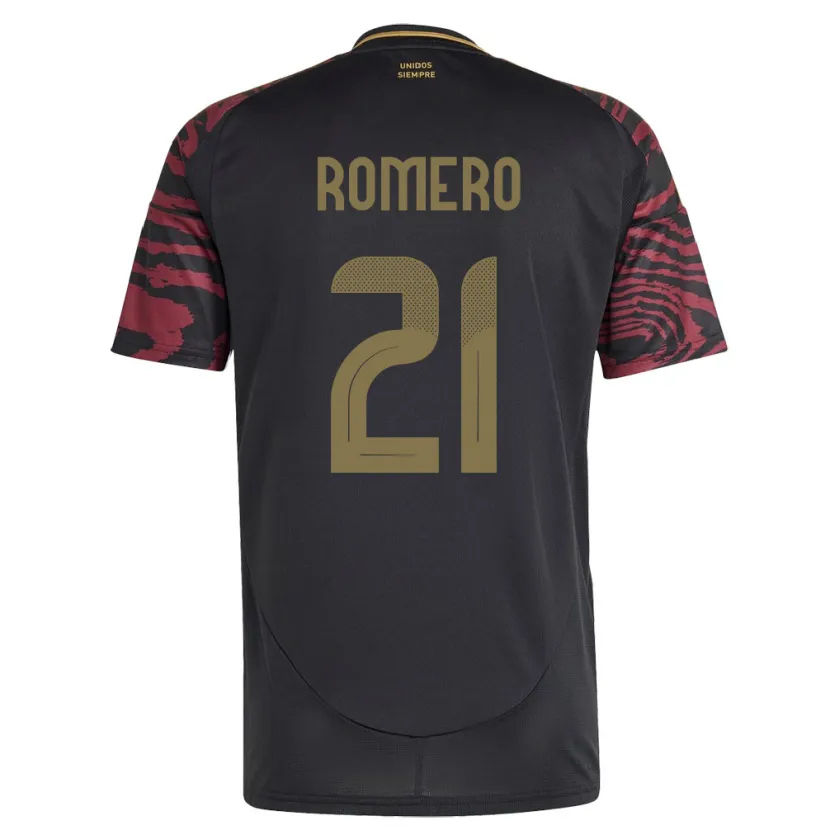 Danxen Dzieci Peru Diego Romero #21 Czarny Wyjazdowa Koszulka 24-26 Koszulki Klubowe
