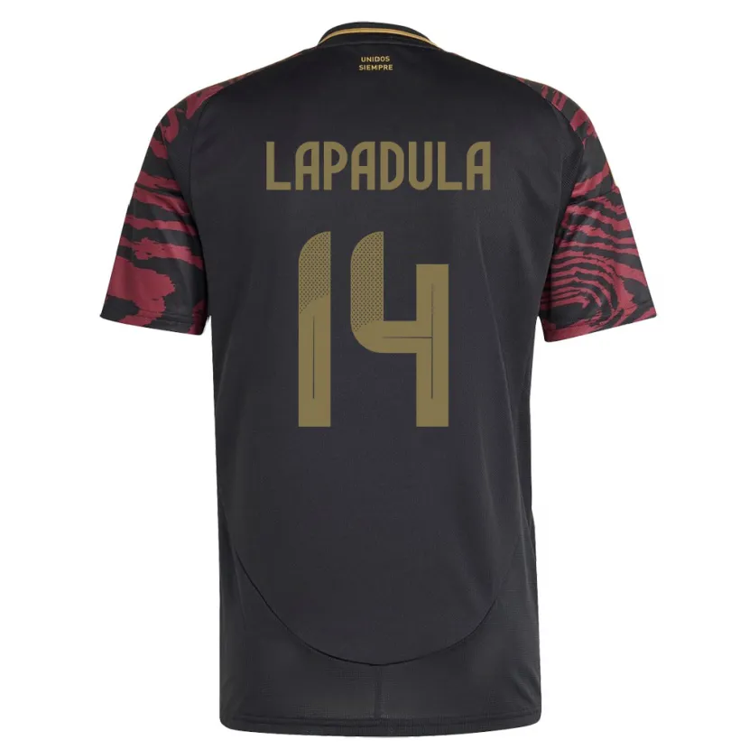 Danxen Dzieci Peru Gianluca Lapadula #14 Czarny Wyjazdowa Koszulka 24-26 Koszulki Klubowe