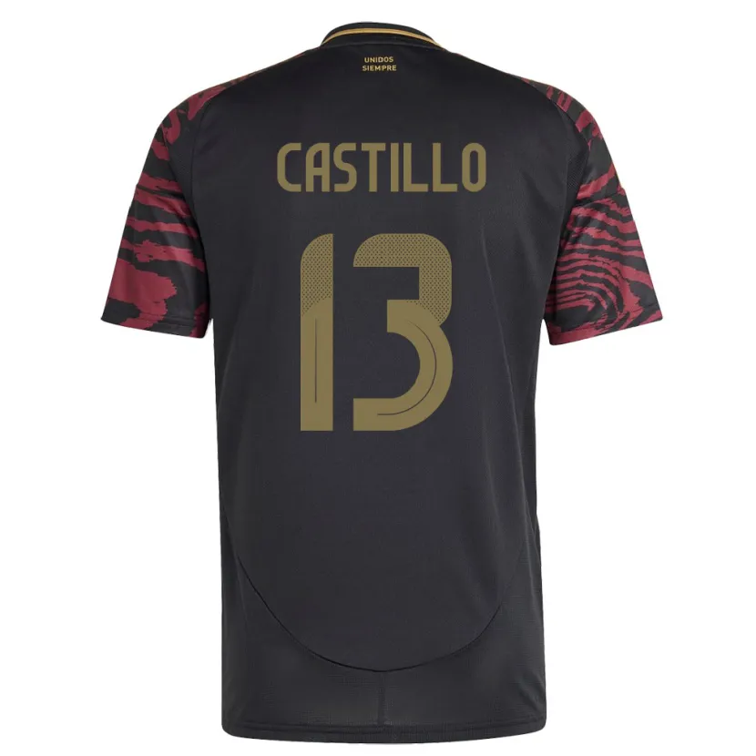Danxen Dzieci Peru Jesús Castillo #13 Czarny Wyjazdowa Koszulka 24-26 Koszulki Klubowe