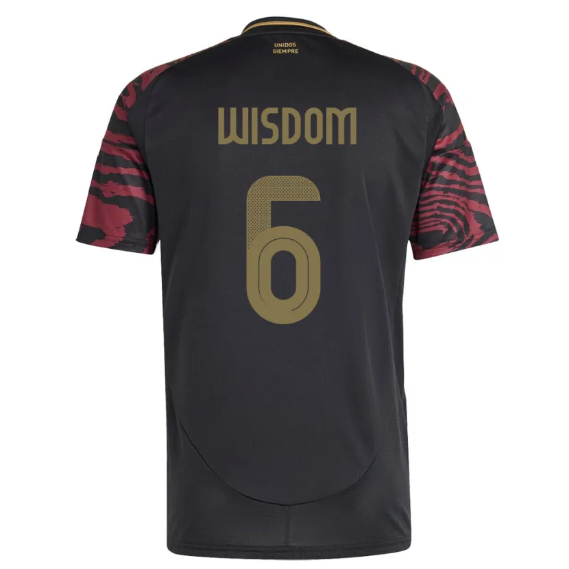 Danxen Dzieci Peru Ian Wisdom #6 Czarny Wyjazdowa Koszulka 24-26 Koszulki Klubowe