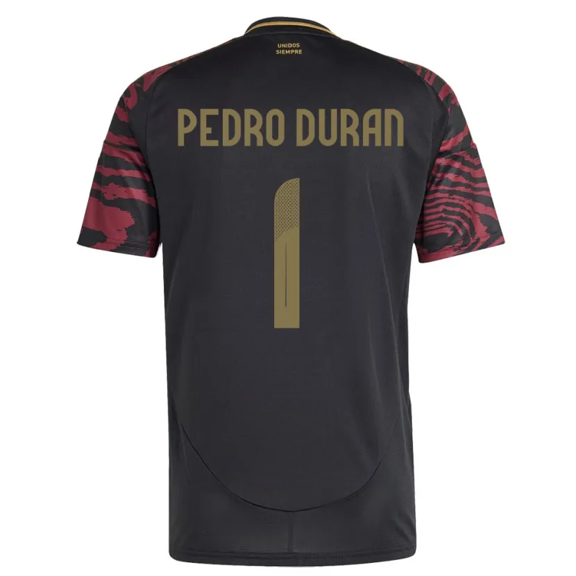 Danxen Dzieci Peru Juan Pedro Durán #1 Czarny Wyjazdowa Koszulka 24-26 Koszulki Klubowe