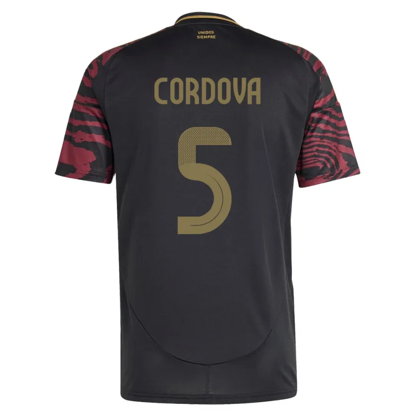 Danxen Dzieci Peru Bryan Córdova #5 Czarny Wyjazdowa Koszulka 24-26 Koszulki Klubowe