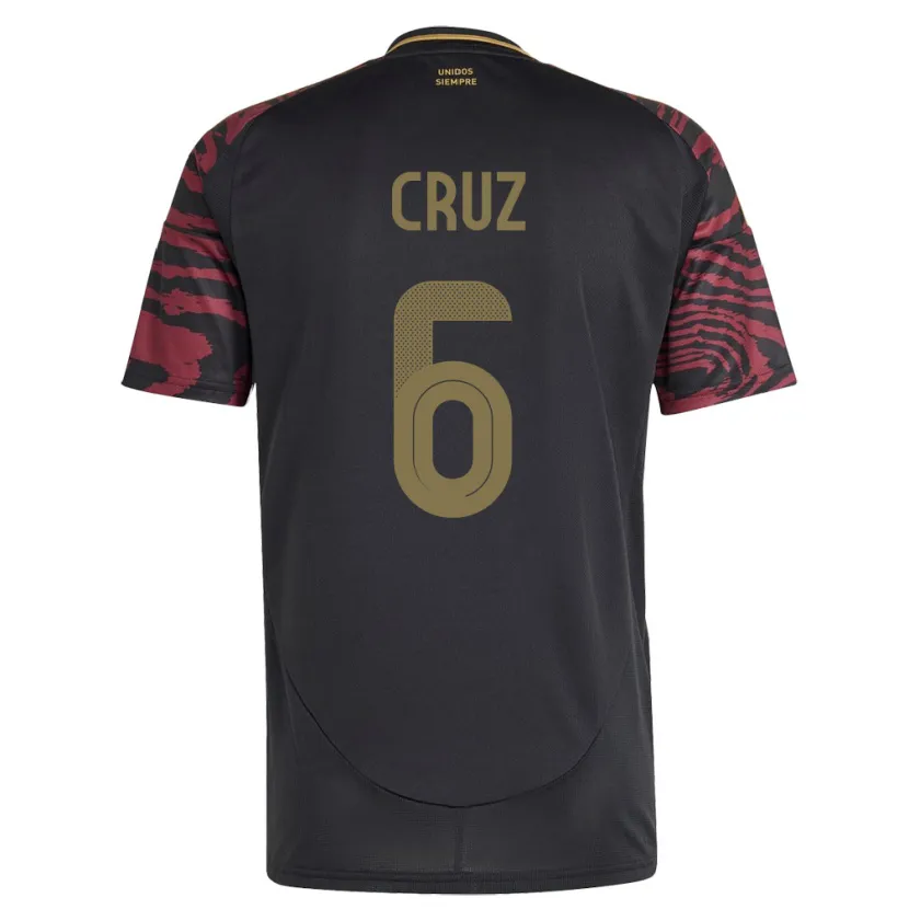 Danxen Dzieci Peru Esteban Cruz #6 Czarny Wyjazdowa Koszulka 24-26 Koszulki Klubowe