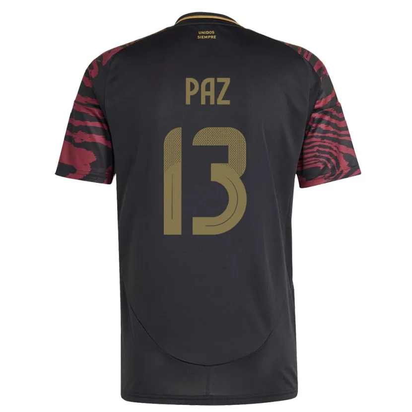 Danxen Dzieci Peru Braidy Paz #13 Czarny Wyjazdowa Koszulka 24-26 Koszulki Klubowe