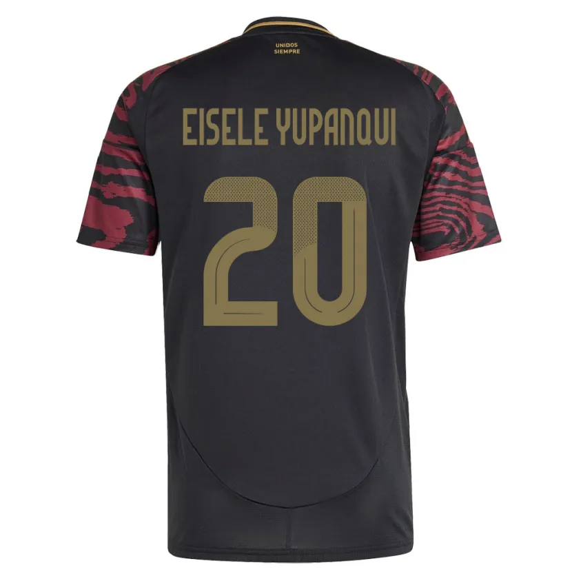 Danxen Dzieci Peru Philipp Eisele Yupanqui #20 Czarny Wyjazdowa Koszulka 24-26 Koszulki Klubowe