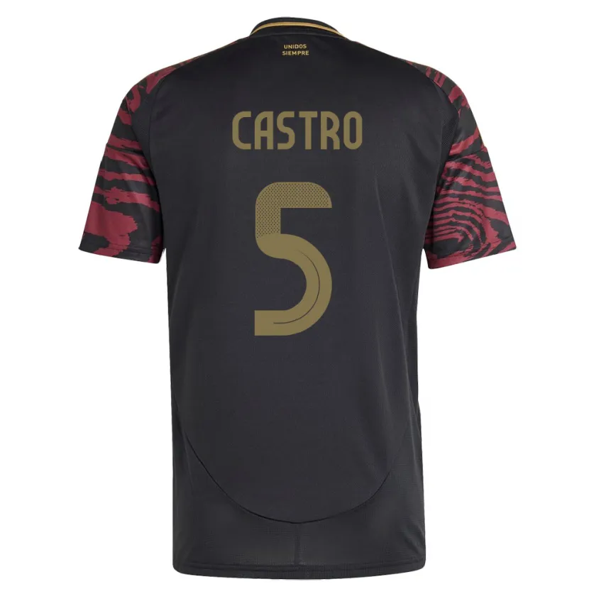 Danxen Dzieci Peru Rosa Castro #5 Czarny Wyjazdowa Koszulka 24-26 Koszulki Klubowe