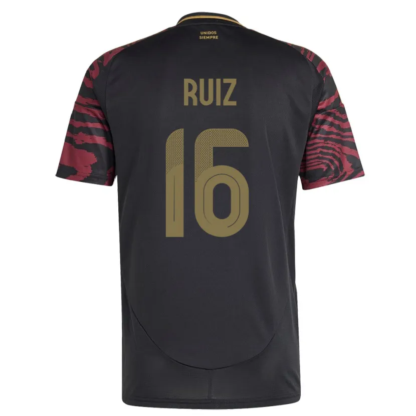 Danxen Dzieci Peru Birka Ruiz #16 Czarny Wyjazdowa Koszulka 24-26 Koszulki Klubowe