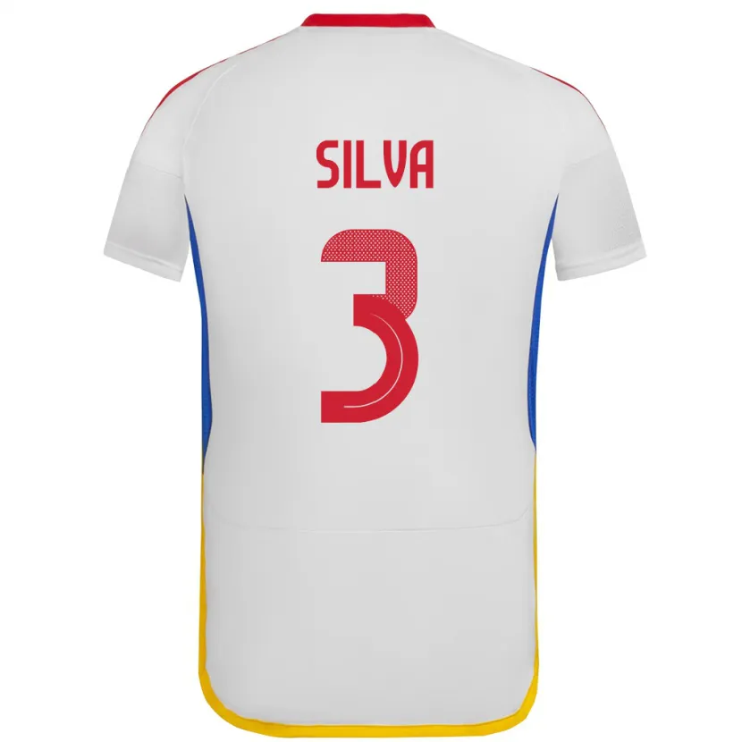 Danxen Dzieci Wenezuela Santiago Silva #3 Biały Wyjazdowa Koszulka 24-26 Koszulki Klubowe