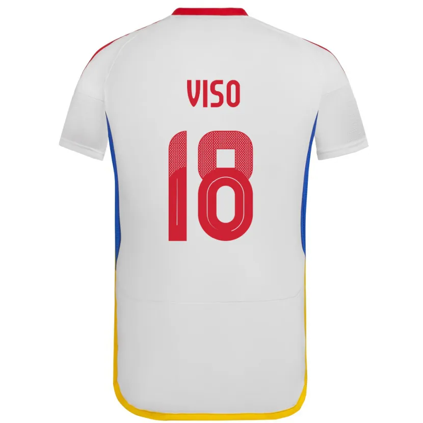 Danxen Dzieci Wenezuela Ysaura Viso #18 Biały Wyjazdowa Koszulka 24-26 Koszulki Klubowe