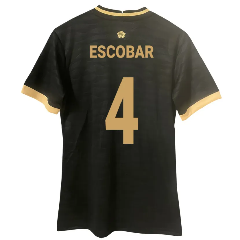 Danxen Dzieci Panama Fidel Escobar #4 Czarny Wyjazdowa Koszulka 24-26 Koszulki Klubowe