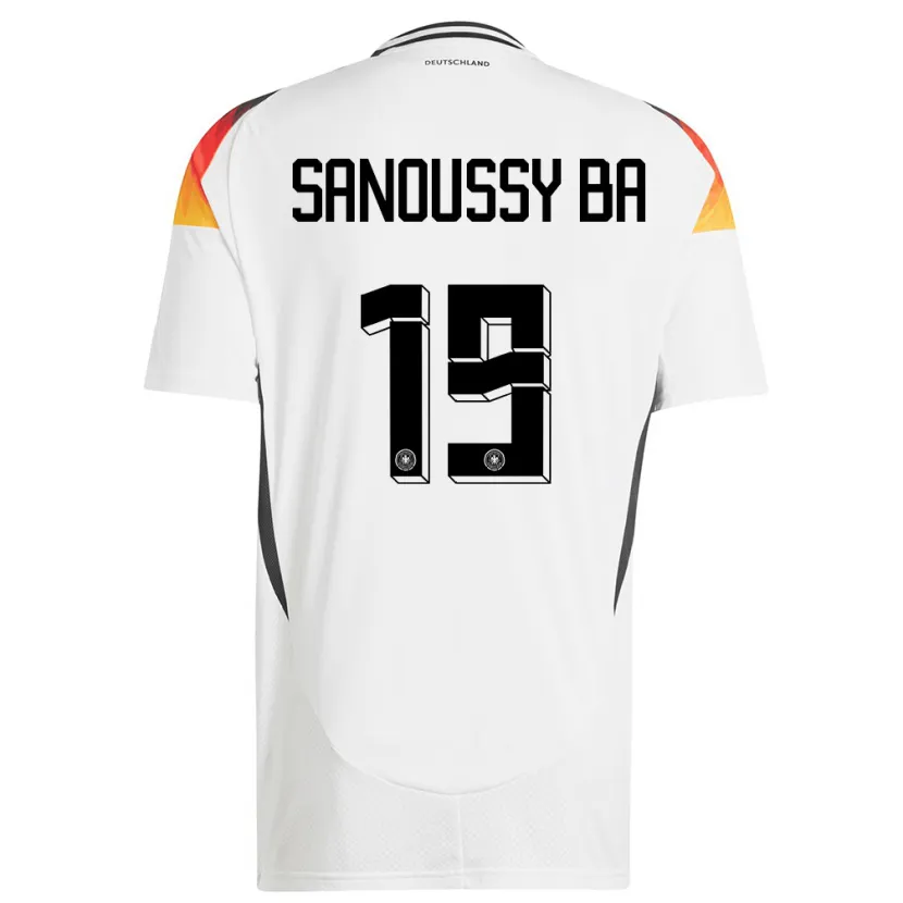 Danxen Męski Niemcy Sanoussy Ba #19 Biały Domowa Koszulka 24-26 Koszulki Klubowe