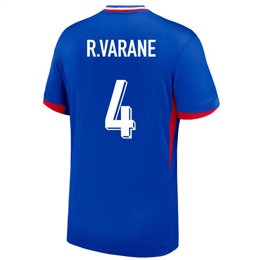 Danxen Męski Francja Raphael Varane #4 Niebieski Domowa Koszulka 24-26 Koszulki Klubowe