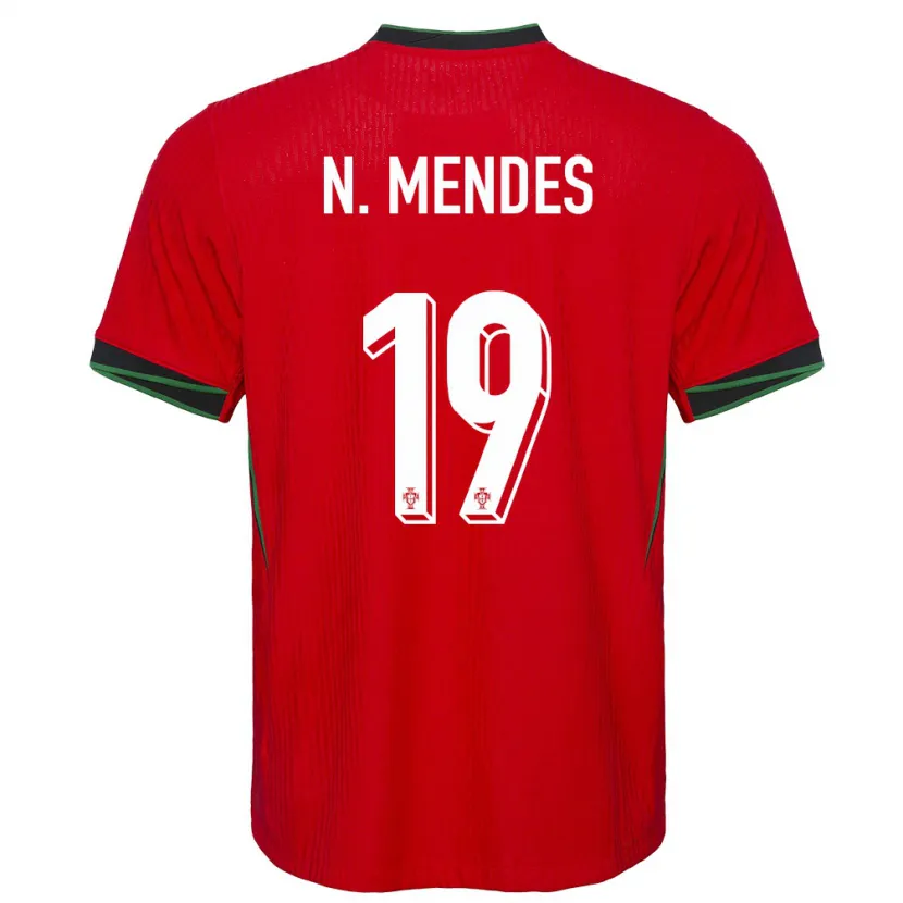 Danxen Męski Portugalia Nuno Mendes #19 Czerwony Domowa Koszulka 24-26 Koszulki Klubowe