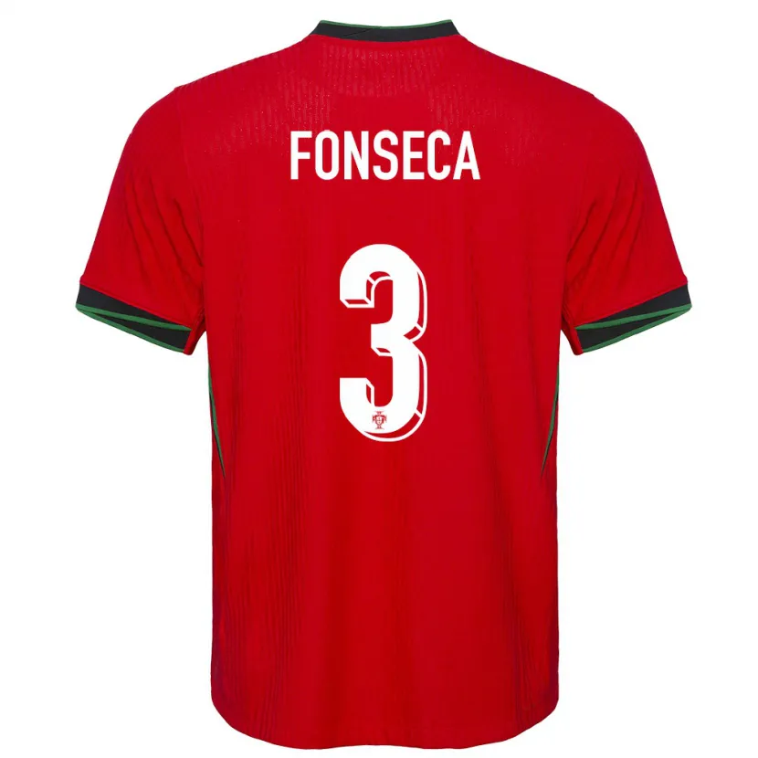 Danxen Męski Portugalia Joao Fonseca #3 Czerwony Domowa Koszulka 24-26 Koszulki Klubowe