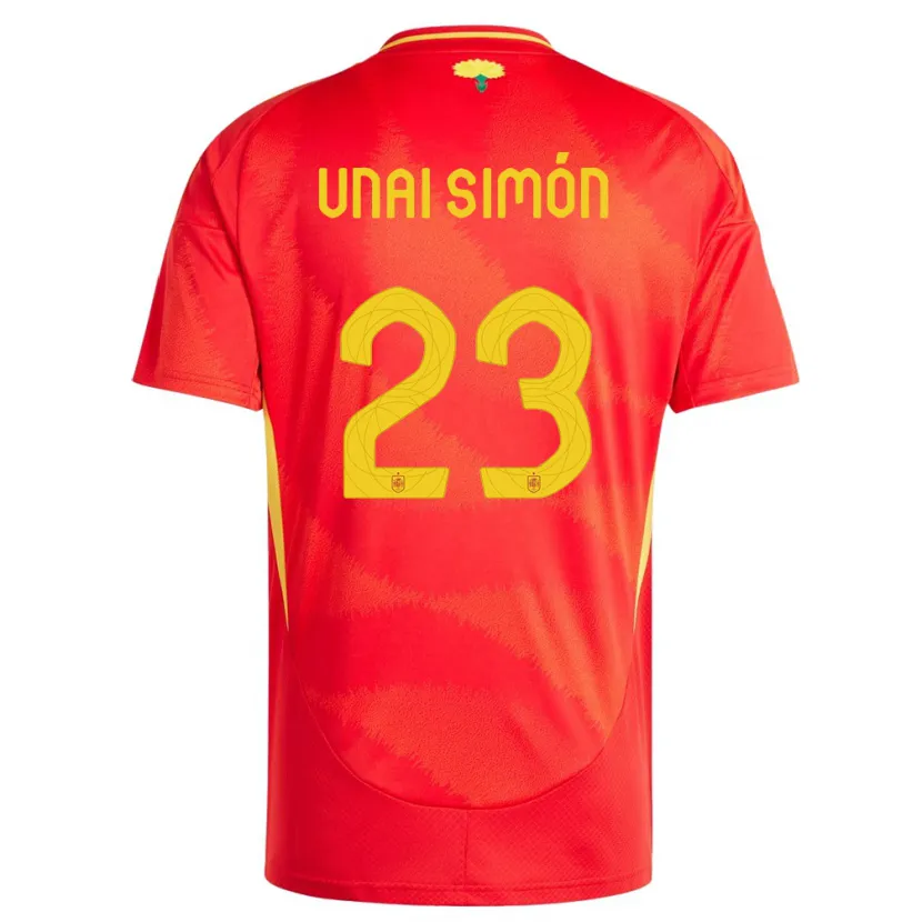 Danxen Męski Hiszpania Unai Simon #23 Czerwony Domowa Koszulka 24-26 Koszulki Klubowe