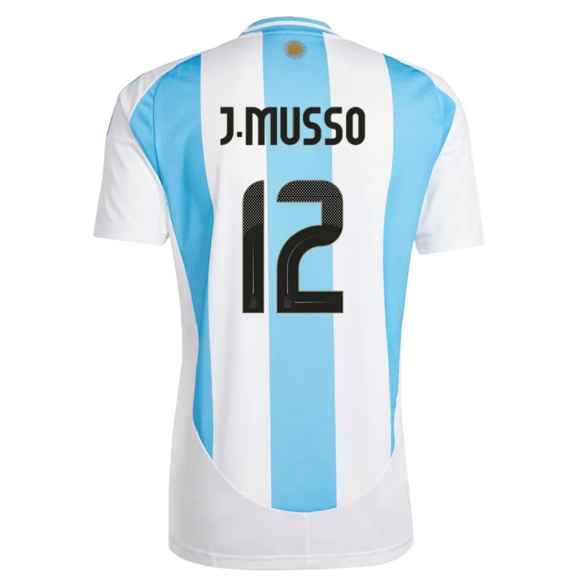 Danxen Męski Argentyna Juan Musso #12 Biało Niebieski Domowa Koszulka 24-26 Koszulki Klubowe