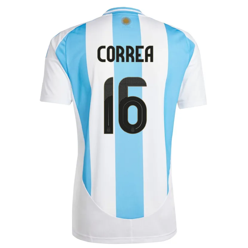 Danxen Męski Argentyna Angel Correa #16 Biało Niebieski Domowa Koszulka 24-26 Koszulki Klubowe