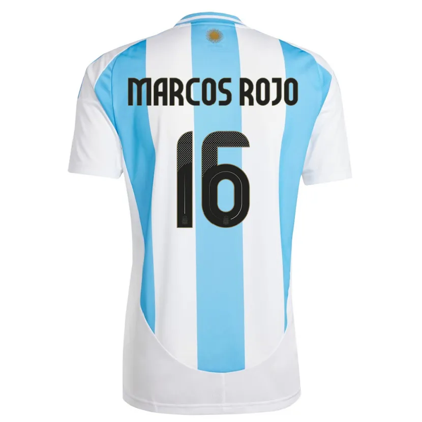 Danxen Męski Argentyna Marcos Rojo #16 Biało Niebieski Domowa Koszulka 24-26 Koszulki Klubowe