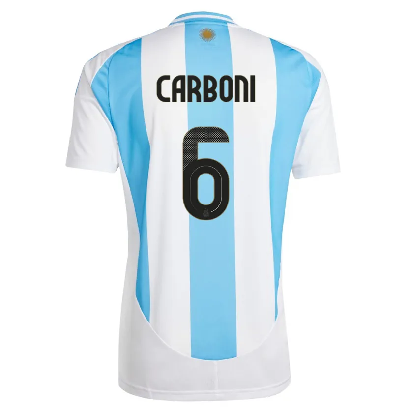 Danxen Męski Argentyna Franco Carboni #6 Biało Niebieski Domowa Koszulka 24-26 Koszulki Klubowe