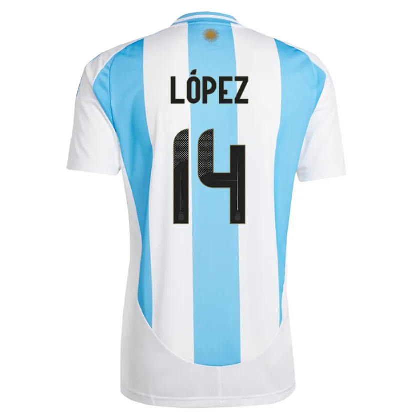 Danxen Męski Argentyna Lautaro Lopez #14 Biało Niebieski Domowa Koszulka 24-26 Koszulki Klubowe