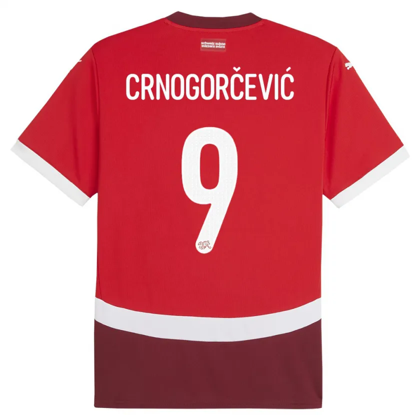 Danxen Męski Szwajcaria Ana Maria Crnogorcevic #9 Czerwony Domowa Koszulka 24-26 Koszulki Klubowe