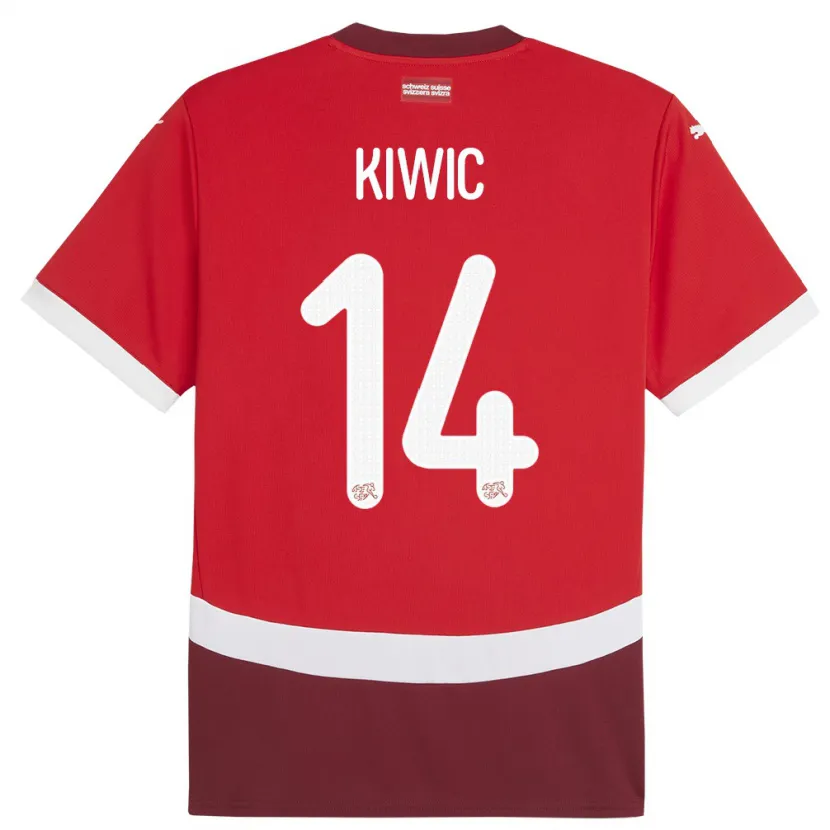 Danxen Męski Szwajcaria Rahel Kiwic #14 Czerwony Domowa Koszulka 24-26 Koszulki Klubowe