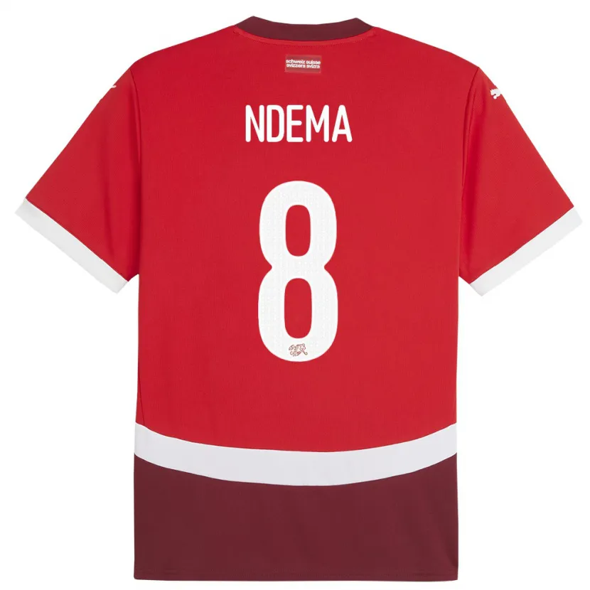 Danxen Męski Szwajcaria Lois Ndema #8 Czerwony Domowa Koszulka 24-26 Koszulki Klubowe