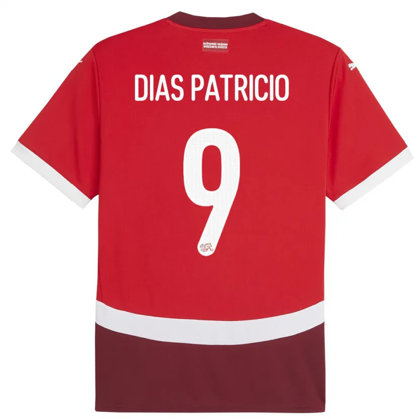 Danxen Męski Szwajcaria Alexandre Dias Patricio #9 Czerwony Domowa Koszulka 24-26 Koszulki Klubowe