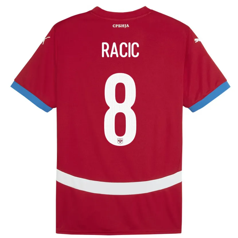Danxen Męski Serbia Uros Racic #8 Czerwony Domowa Koszulka 24-26 Koszulki Klubowe