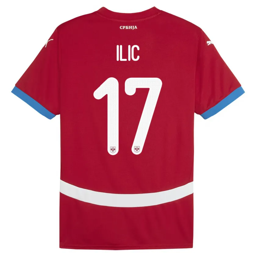 Danxen Męski Serbia Ivan Ilic #17 Czerwony Domowa Koszulka 24-26 Koszulki Klubowe