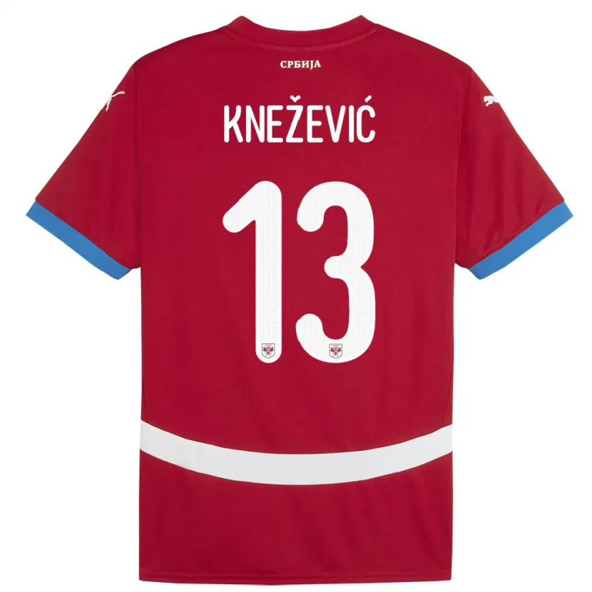 Danxen Męski Serbia Milana Knezevic #13 Czerwony Domowa Koszulka 24-26 Koszulki Klubowe