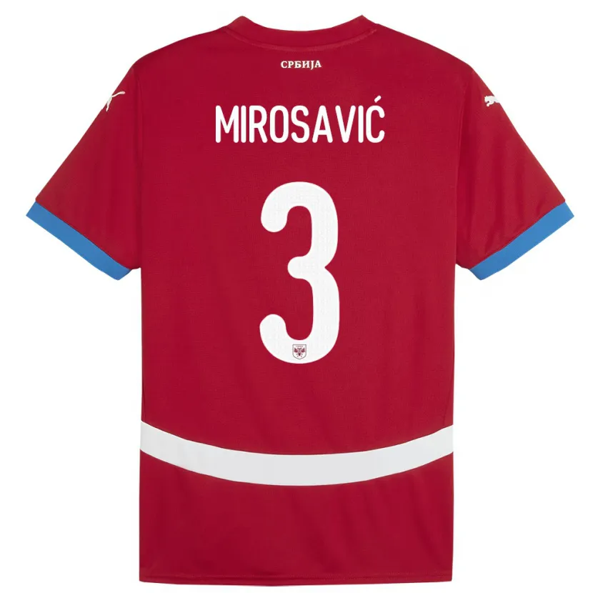 Danxen Męski Serbia Veljko Mirosavic #3 Czerwony Domowa Koszulka 24-26 Koszulki Klubowe