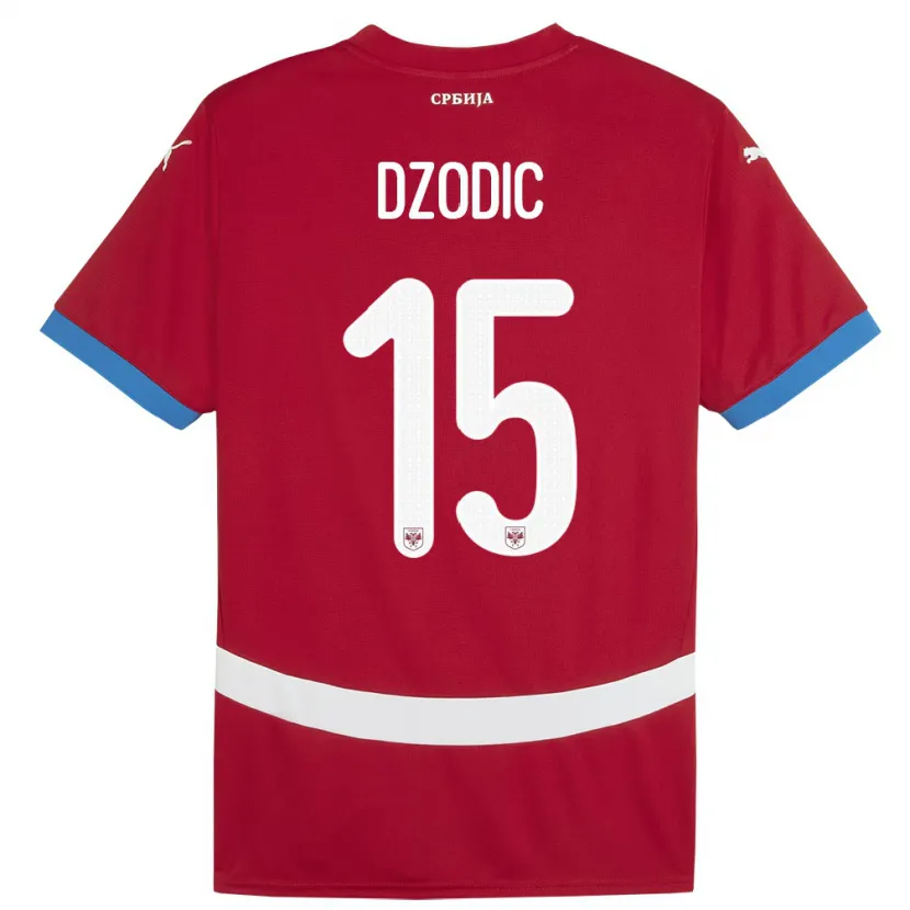Danxen Męski Serbia Stefan Dzodic #15 Czerwony Domowa Koszulka 24-26 Koszulki Klubowe