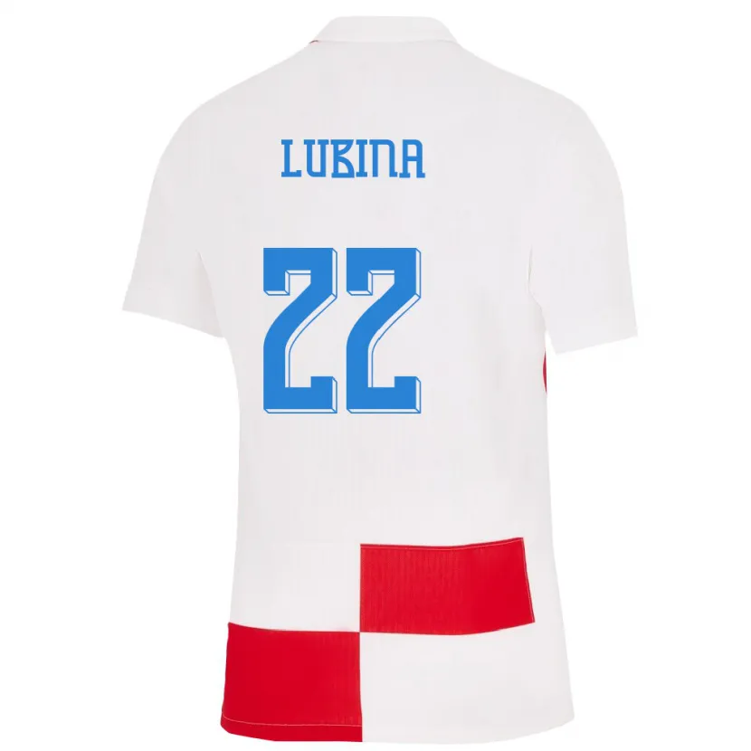 Danxen Męski Chorwacja Anela Lubina #22 Biało - Czerwony Domowa Koszulka 24-26 Koszulki Klubowe