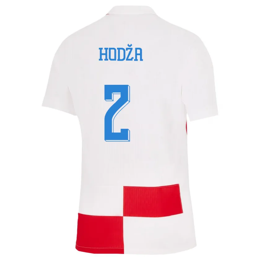 Danxen Męski Chorwacja Veldin Hodza #2 Biało - Czerwony Domowa Koszulka 24-26 Koszulki Klubowe